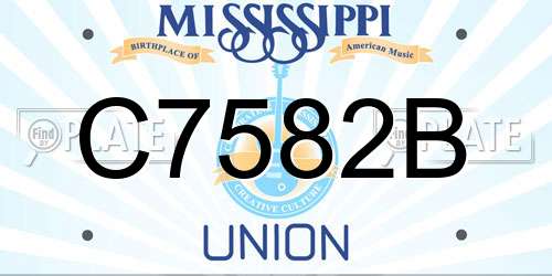 C7582B Mississippi License Plate