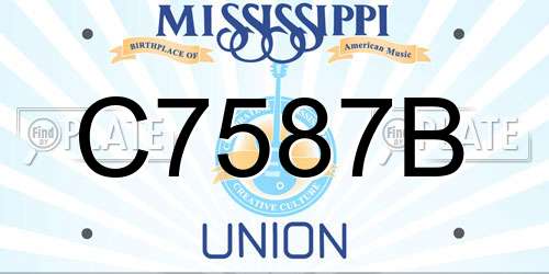 C7587B Mississippi License Plate