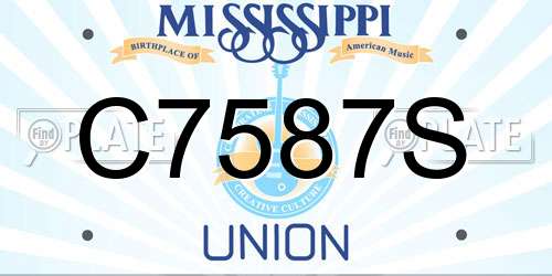 C7587S Mississippi License Plate