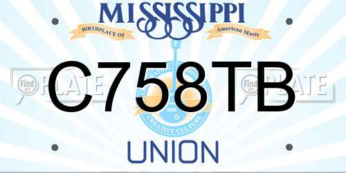 C758TB Mississippi License Plate