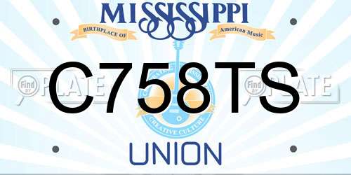 C758TS Mississippi License Plate