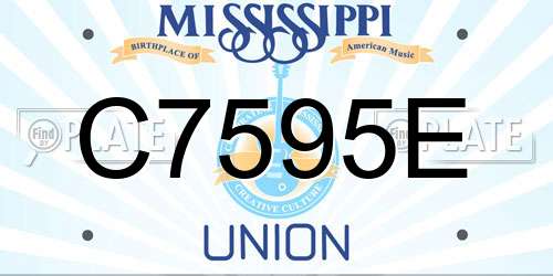 C7595E Mississippi License Plate