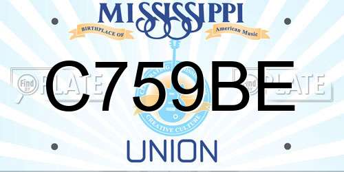 C759BE Mississippi License Plate