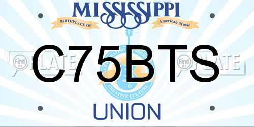 C75BTS Mississippi License Plate
