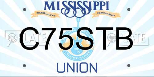 C75STB Mississippi License Plate