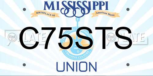C75STS Mississippi License Plate