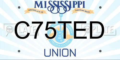 C75TED Mississippi License Plate