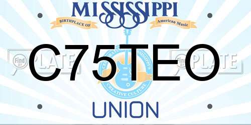 C75TEO Mississippi License Plate