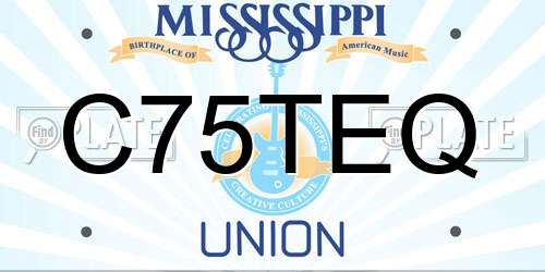 C75TEQ Mississippi License Plate
