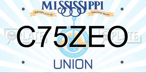 C75ZEO Mississippi License Plate