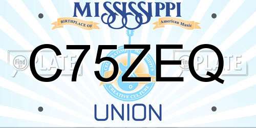 C75ZEQ Mississippi License Plate