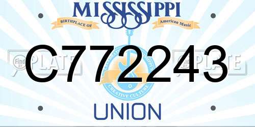 C772243 Mississippi License Plate