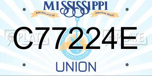 C77224E Mississippi License Plate