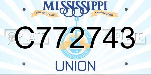 C772743 Mississippi License Plate