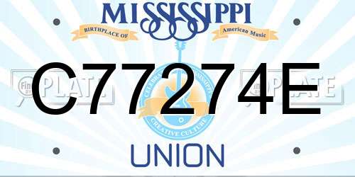 C77274E Mississippi License Plate