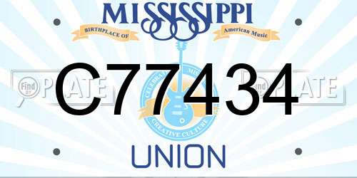 C77434 Mississippi License Plate