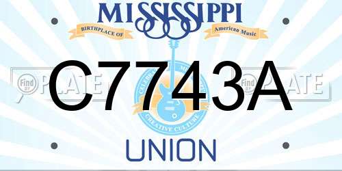 C7743A Mississippi License Plate