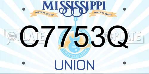 C7753Q Mississippi License Plate