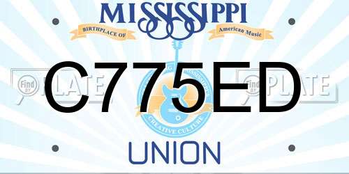 C775ED Mississippi License Plate