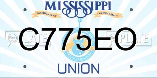 C775EO Mississippi License Plate