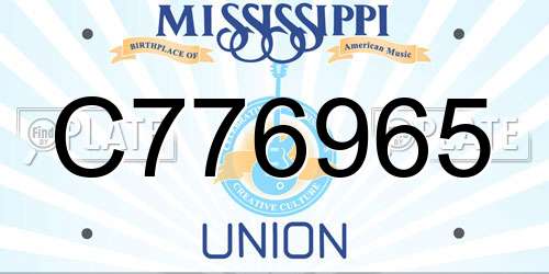 C776965 Mississippi License Plate
