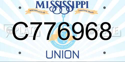 C776968 Mississippi License Plate