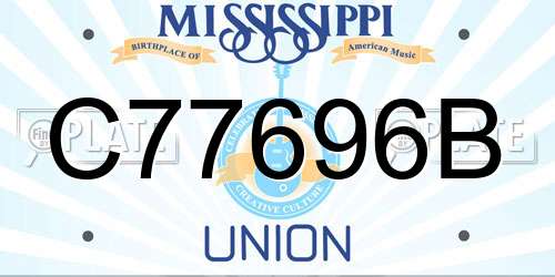 C77696B Mississippi License Plate
