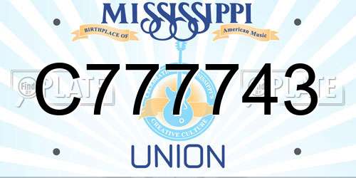 C777743 Mississippi License Plate