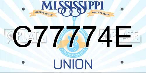 C77774E Mississippi License Plate