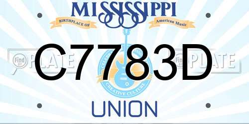 C7783D Mississippi License Plate