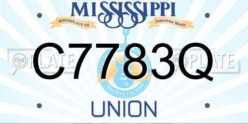 C7783Q Mississippi License Plate