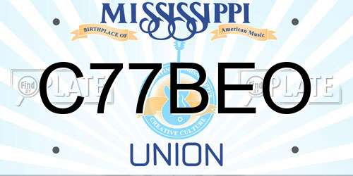 C77BEO Mississippi License Plate