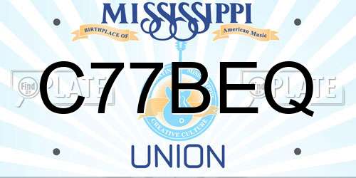 C77BEQ Mississippi License Plate