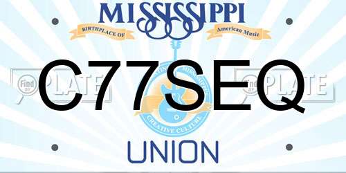 C77SEQ Mississippi License Plate