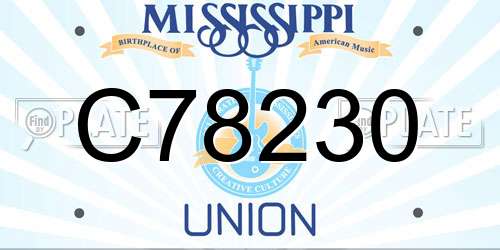 C78230 Mississippi License Plate