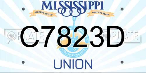 C7823D Mississippi License Plate