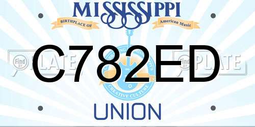 C782ED Mississippi License Plate