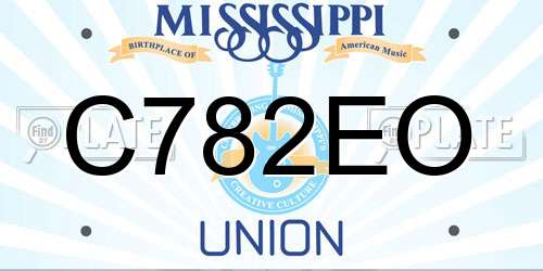 C782EO Mississippi License Plate