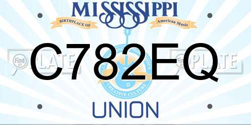 C782EQ Mississippi License Plate