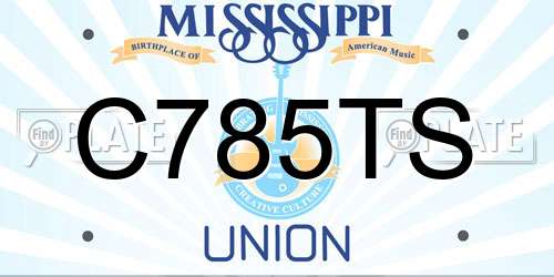C785TS Mississippi License Plate