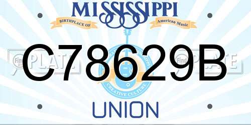C78629B Mississippi License Plate