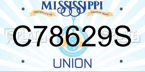C78629S Mississippi License Plate