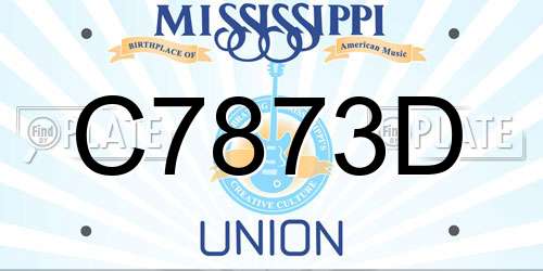 C7873D Mississippi License Plate