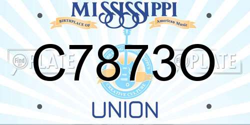 C7873O Mississippi License Plate