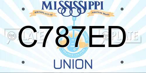 C787ED Mississippi License Plate