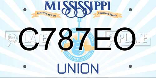 C787EO Mississippi License Plate