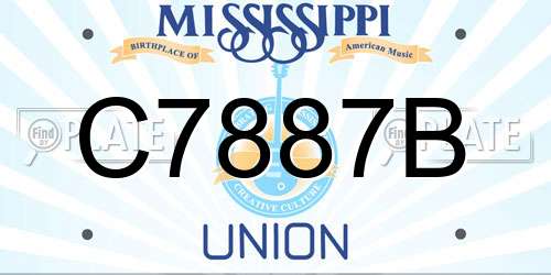C7887B Mississippi License Plate