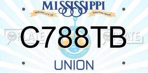 C788TB Mississippi License Plate