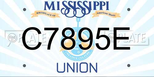 C7895E Mississippi License Plate