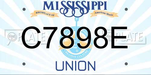 C7898E Mississippi License Plate